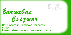 barnabas csizmar business card